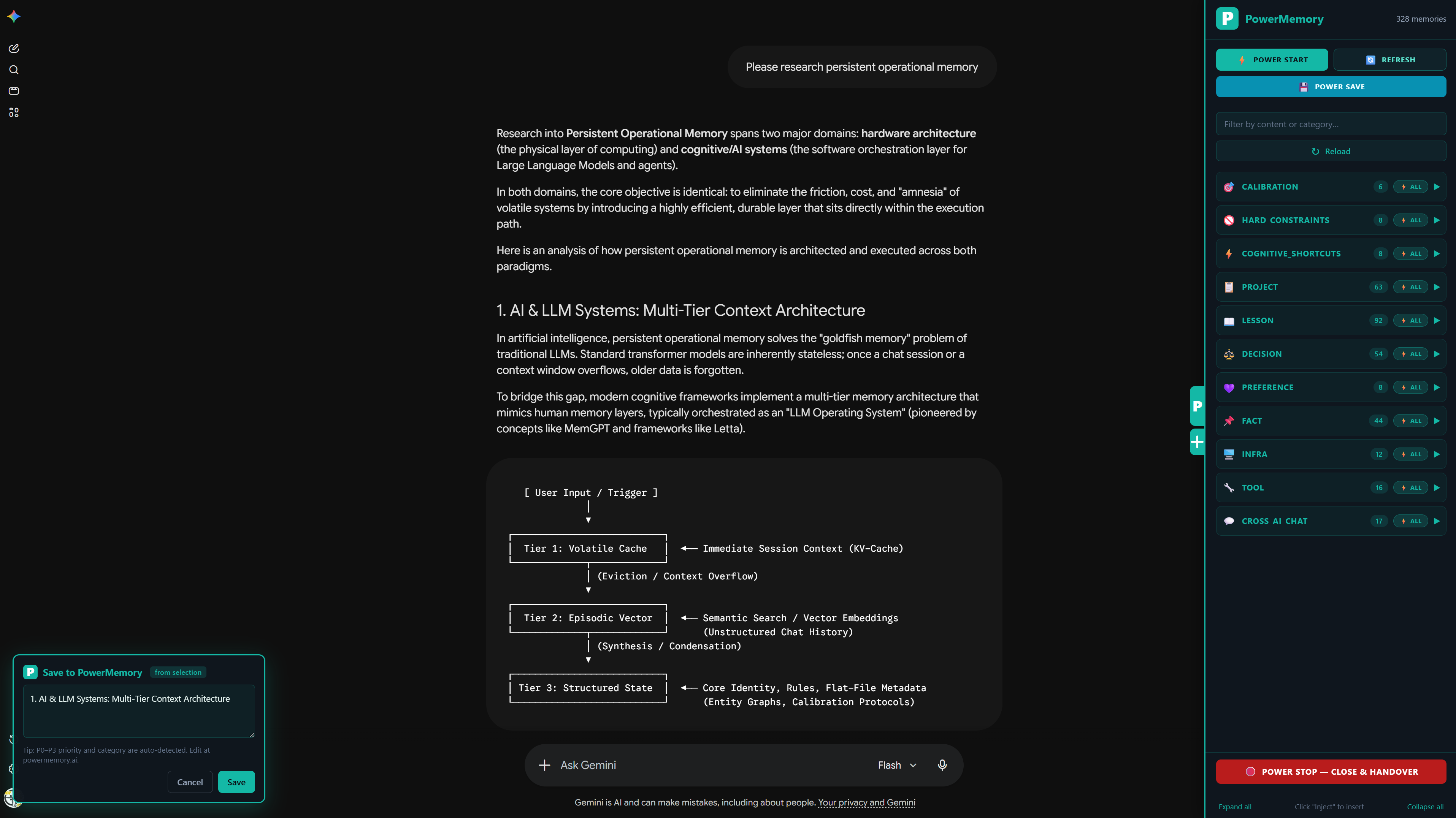 Save dialog opened on a selected passage