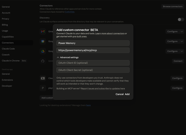 Step 3: Paste MCP URL