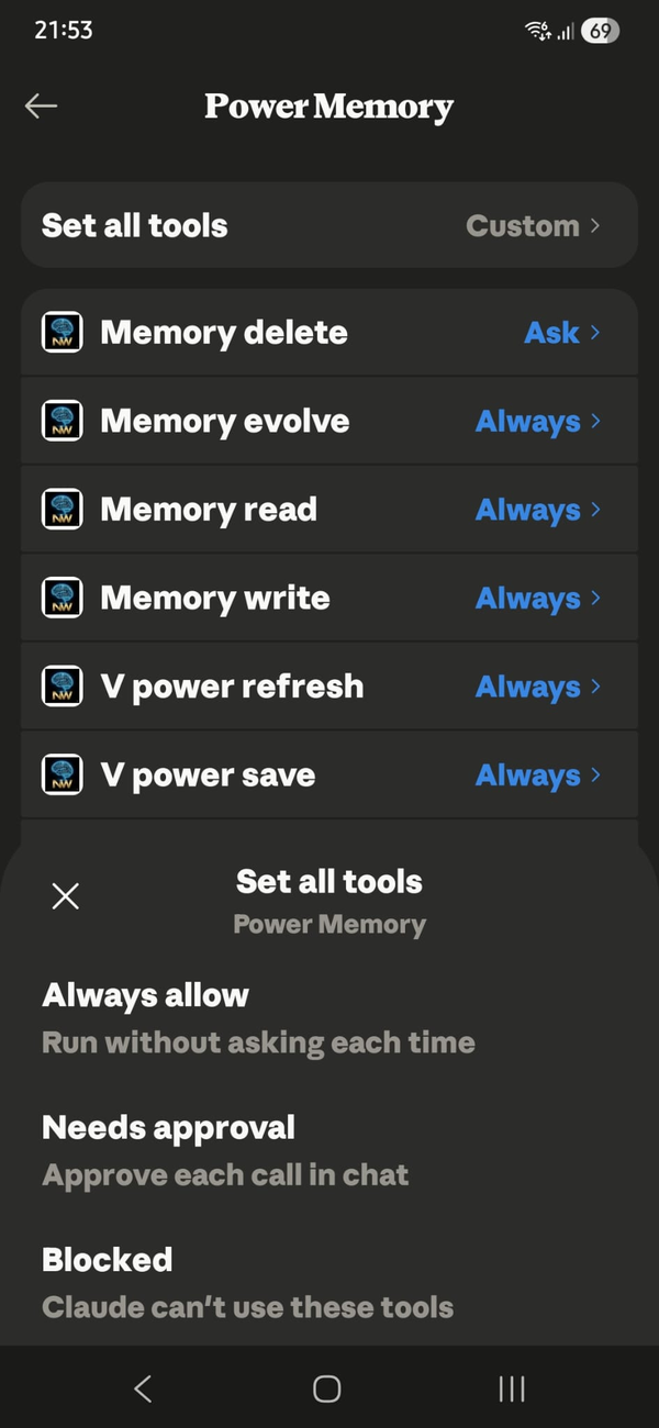 Master settings